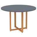 Ver imagem 1 de Mesa de Reunião Redonda P25 Pandin 110 Cm (largura) Tampo Mdp Grafito Pé Aço Tubular Laranja