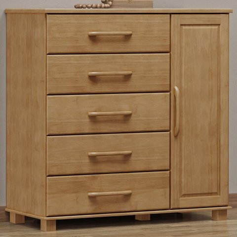 Cômoda Sapateira para Quarto Closet 5 Gavetas 1 Porta Zahav F06 Freijó - Lyam Decor