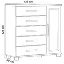 Ver imagem 4 de Cômoda Sapateira para Quarto Closet 5 Gavetas 1 Porta Zahav F06 Freijó - Lyam Decor