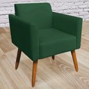 Ver imagem 3 de Conjunto Namoradeira e 2 Poltronas Decorativas Isabella Pés Palito Madeira Suede Verde - Gran Belo