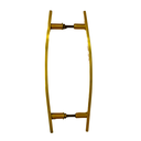 Ver imagem 3 de Puxador Duplo Alumínio Curvo 40cm Porta Pivotante Dourado