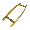 Ver imagem 4 de Puxador Duplo Alumínio Curvo 40cm Porta Pivotante Dourado