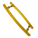 Ver imagem 2 de Puxador Duplo Alumínio Curvo 40cm Porta Pivotante Dourado