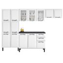 Ver imagem 3 de Cozinha Modulada Compacta em Aço 4 Peças 14 Portas 2 Gavetas Paneleiro Duplo New Premium Itatiaia Branco