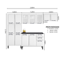 Ver imagem 4 de Cozinha Modulada Compacta em Aço 4 Peças 14 Portas 2 Gavetas Paneleiro Duplo New Premium Itatiaia Branco