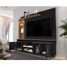 Estante Home para TV até 65 Polegadas Ripado com LED e Rodízios Ocean - 5