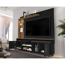 Ver imagem 5 de Estante para TV e Home Theater Ripado para TV até 65 Polegadas com LED 180CMX187CM LED e Rodízios Ocean Preto