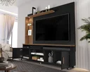 Ver imagem 5 de Estante para TV e Home Theater Ripado para TV até 65 Polegadas com LED 180CMX187CM LED e Rodízios Ocean Preto
