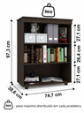 Ver imagem 6 de Armário Multiuso 2 Portas Cappuccino Wood Organizador para Sala Cozinha Escritório e Cantinho do Caf