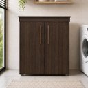 Ver imagem 1 de Armário Multiuso 2 Portas Cappuccino Wood Organizador para Sala Cozinha Escritório e Cantinho do Caf