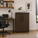 Ver imagem 3 de Armário Multiuso 2 Portas Cappuccino Wood Organizador para Sala Cozinha Escritório e Cantinho do Caf