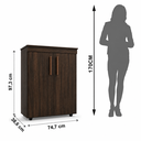 Ver imagem 5 de Armário Multiuso 2 Portas Cappuccino Wood Organizador para Sala Cozinha Escritório e Cantinho do Caf