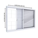 Ver imagem 2 de Janela de Aço Veneziana de Correr Lateral 3 Folhas Grade Quadrada Branca Lucasa Facilita Abertura Esquerda