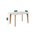 Ver imagem 3 de Sala de Jantar Mesa Papaia 130cm com Vidro com 4 Cadeiras Juparanã Marrom/Off White/Bege/Cinamomo