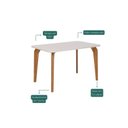 Ver imagem 5 de Sala de Jantar Mesa Papaia 130cm com Vidro com 4 Cadeiras Juparanã Marrom/Off White/Bege/Cinamomo