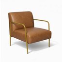 Ver imagem 1 de Poltrona Decorativa Helena Base em Aço Dourado Sintético Pu D03 - D'rossi