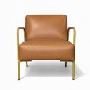 Ver imagem 2 de Poltrona Decorativa Helena Base em Aço Dourado Sintético Pu D03 - D'rossi