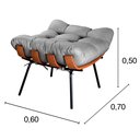 Ver imagem 4 de Puff Costela Base Fixa Para Sala De Estar, Quarto - Linho Cinza