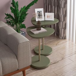 Mesa Canto Bia Kit 2 Peças 100% Mdf Menta - Pnr Móveis - 1
