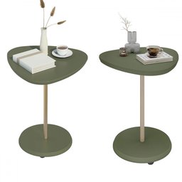 Mesa Canto Bia Kit 2 Peças 100% Mdf Menta - Pnr Móveis - 2