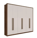 Ver imagem 1 de Guarda Roupa Casal 100% MDF 6 Portas 6 Gavetas 278cm Anápolis Castanho/Off White - Valverde