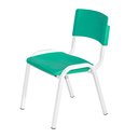 Ver imagem 2 de Mesa Branca Infantil com 4 Cadeiras Plástico Verde Água Estrutura Metálica