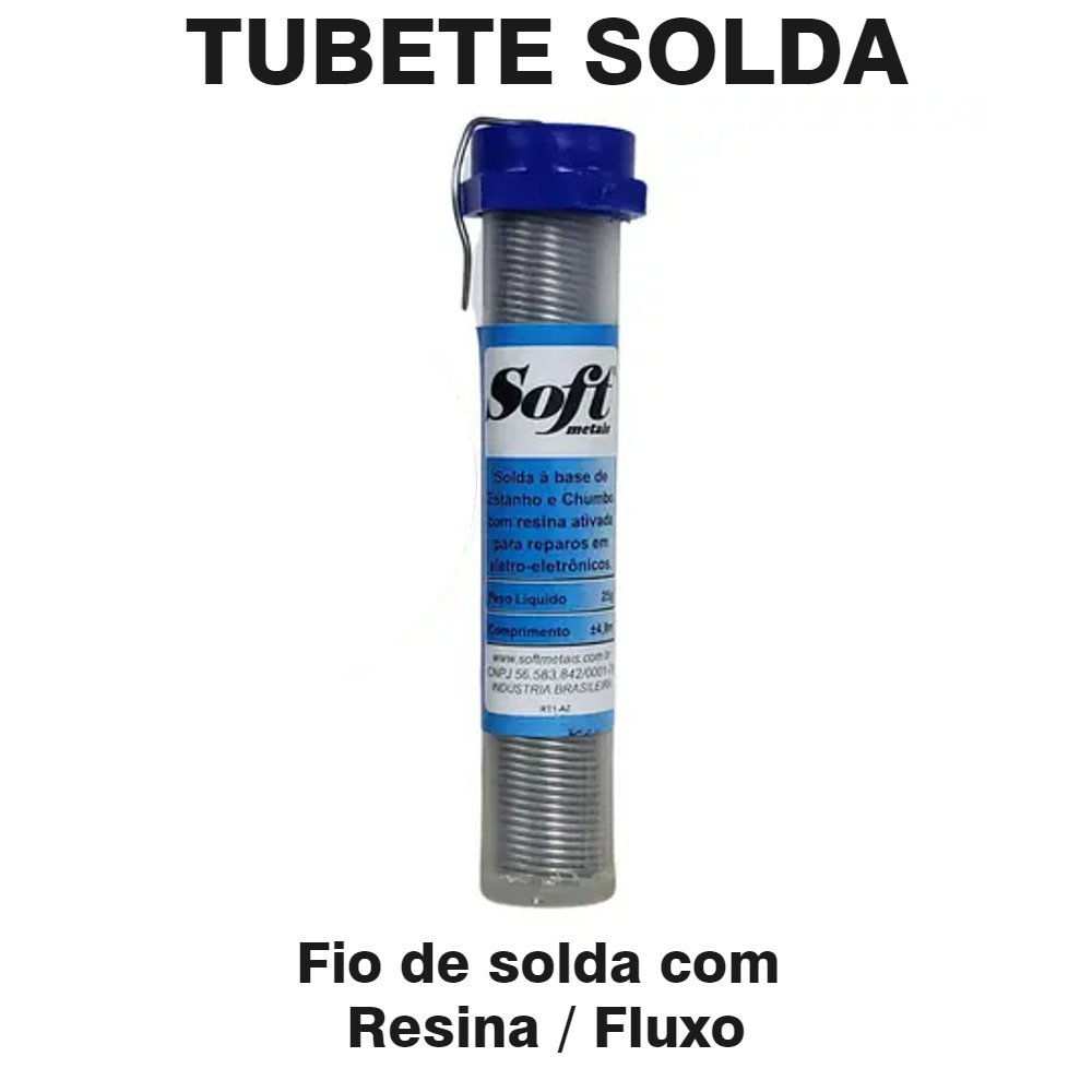 Kit Ferro de Solda Com 1 Tubete Estanho Com Resina - 220V 30W - 4