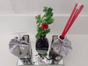 Ver imagem 3 de Kit Lavabo Luxo Difusor com varetas Saboneteira Bandeja Vaso E Enfeite