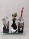 Ver imagem 5 de Kit Lavabo Luxo Difusor com varetas Saboneteira Bandeja Vaso E Enfeite