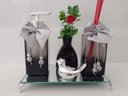 Ver imagem 6 de Kit Lavabo Luxo Difusor com varetas Saboneteira Bandeja Vaso E Enfeite