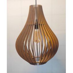 Luminária Teto tipo Pendente em MDF - Completa - Cor:Preta - 10