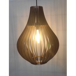 Luminária Teto tipo Pendente em MDF - Completa - Cor:Preta - 3
