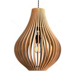 Luminária Teto tipo Pendente em MDF - Completa - Cor:Preta - 2