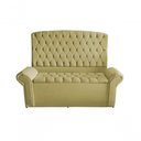 Ver imagem 1 de Kit Dubaí Cabeceira de Cama Box Casal e Recamier Baú Queen 160 Cm Suede Bege do Lar Móveis
