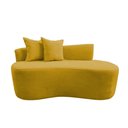 Ver imagem 2 de Namoradeira Sofá Feijão Hana Orgânica Couro Amarelo