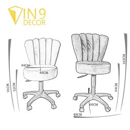 Cadeira Mocho Pétala Corino Pink - In9 Decor - 4
