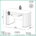 Ver imagem 3 de Mesa Escritório Ripada C721 135cm Off/ Freijo Dalla Costa Off Whitte Freijo