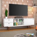 Ver imagem 1 de Rack Retro Tv 60 Polegadas 85 Com Gavetas Branco
