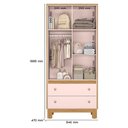Ver mais imagens de Guarda Roupa Infantil Flora 5055 com Cômoda 4 Gavetas Rosa Acetinado Qmovi