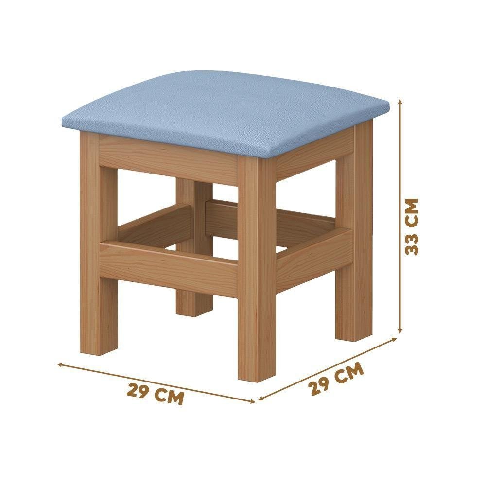 Banqueta para Criança 2 Unidades Nogueira com Estofado Cinza Zigen Shop Jm - 2