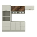 Ver imagem 2 de Cozinha Completa Fineze 6 Portas 4 Gavetas com Vidro 100% MDF Areia Hp - Henn