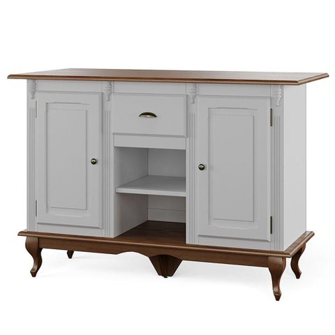 Bancada de Cozinha Hannover 2 Portas 1 Gaveta MDF 132cm Branca