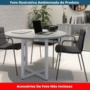 Ver imagem 2 de Mesa de Reunião Redonda P25 Pandin 110 Cm (largura) Tampo Mdp Cinza Pé Aço Tubular Branco