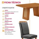 Ver imagem 7 de Conjunto de Jantar Carolina 6 Lugares Tampo MDF Base Telinha Grafite e Naturalle 180cm Moderna