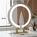 Ver imagem 4 de Espelho Redondo Duplo Iluminado Suporte Bancada 60cm Premium