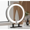 Ver imagem 1 de Espelho Redondo Duplo Iluminado Suporte Bancada 60cm Premium