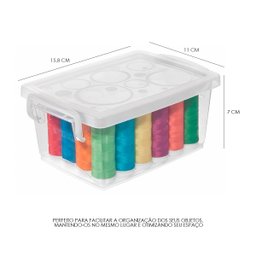 Mini Caixa Organizadora Pequena com Trava 650 ml Cor:Cristal - 3