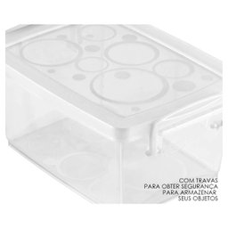 Mini Caixa Organizadora Pequena com Trava 650 ml Cor:Cristal - 2