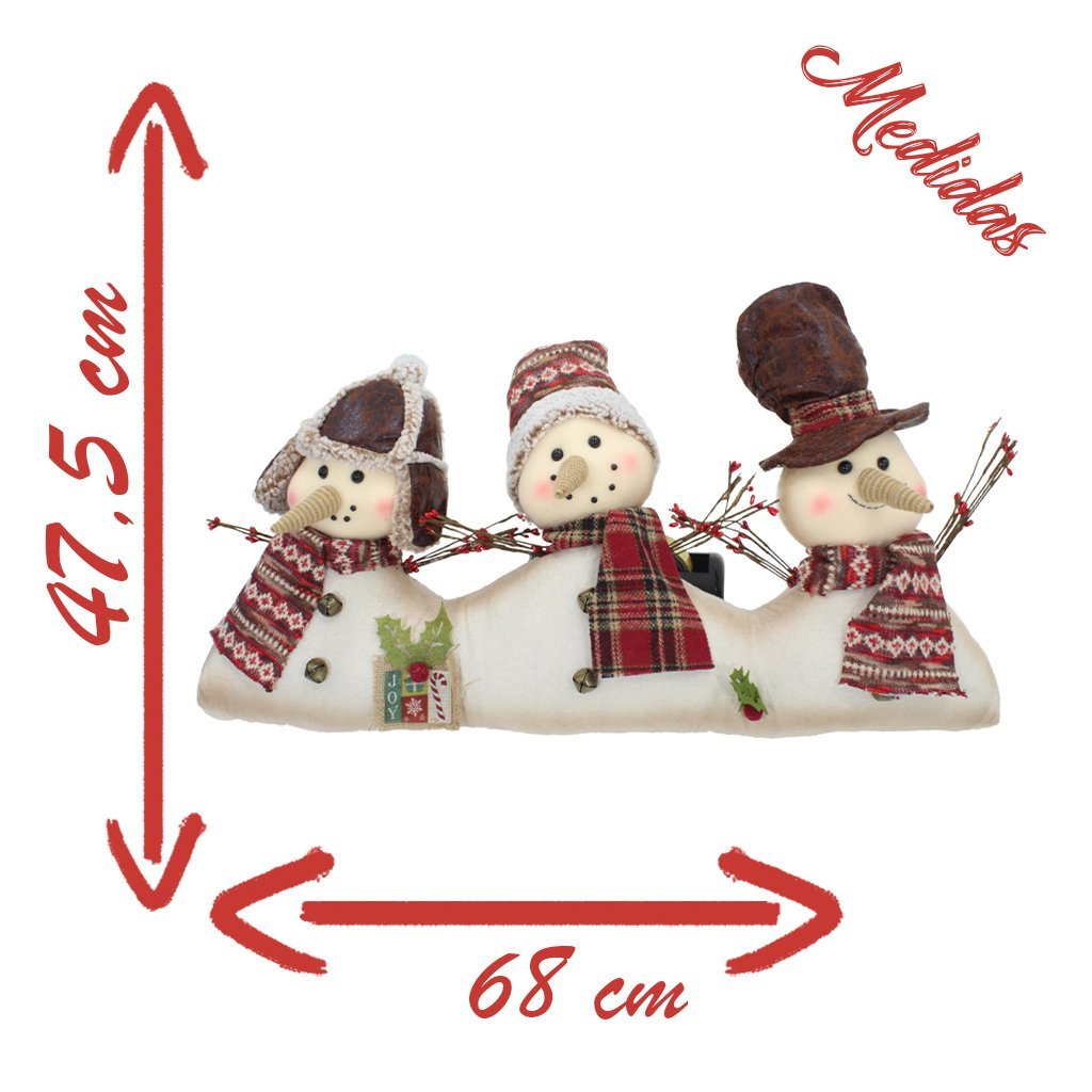 Trio Decoração Enfeite Natal Boneco Neve Árvore de Natal - 2