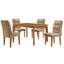 Ver imagem 2 de Mesa de Jantar Liz 120cm Mdf Canto Copo e com 4 Cadeiras Carol